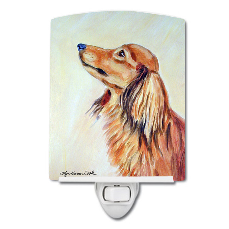 Long Haired Dachshund Ceramic Night Light