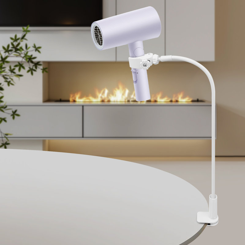  Pompeu 360 Degree Rotating Hair Dryer Stand  Hands-Free Hair Dryer Stand Holder, White