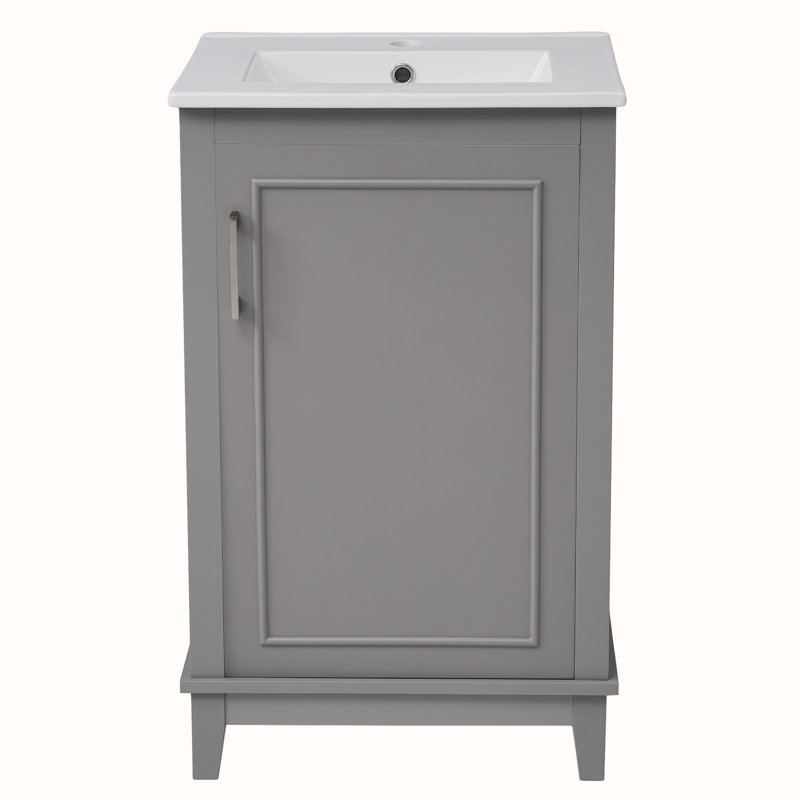 Meuble-lavabo de 20 po avec lavabo, Gris