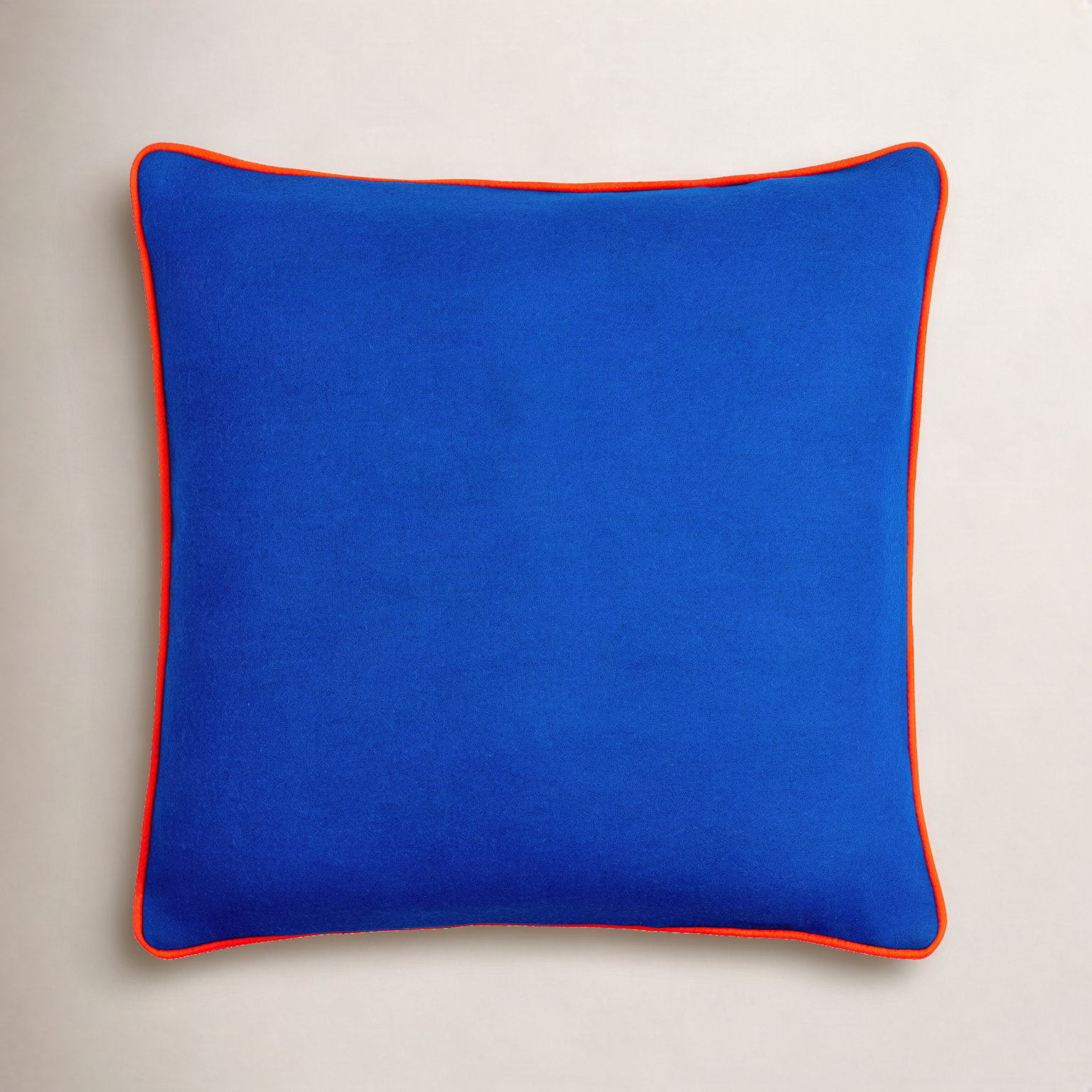 Lombard Pillow Cover, 18" x 18", Blue/Orange, Polyester/Polyfill