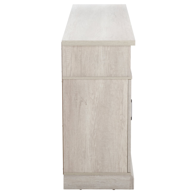 Andy 2 Door Wood Fireplace, White Washed
