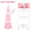 1168 Branch Tip Pink Christmas Tree, 8' Tall, Slim Structure, Stable Base, Effortless Assembly Figure, Quick