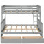 Lit simple avec escalier et deux tiroirs de rangement (gris)-1733562759