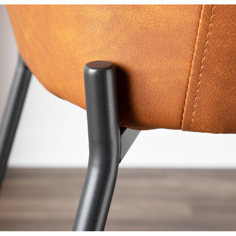 Greely Upholstered Counter Stool with Metal Frame, Camel