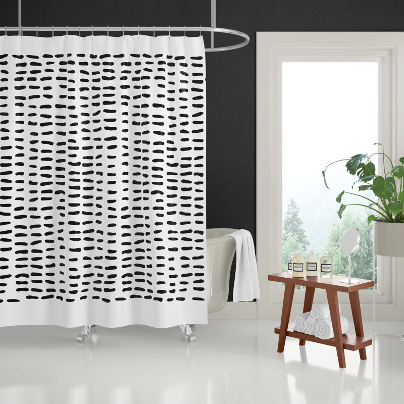 Rideau de douche, Blanc / noir