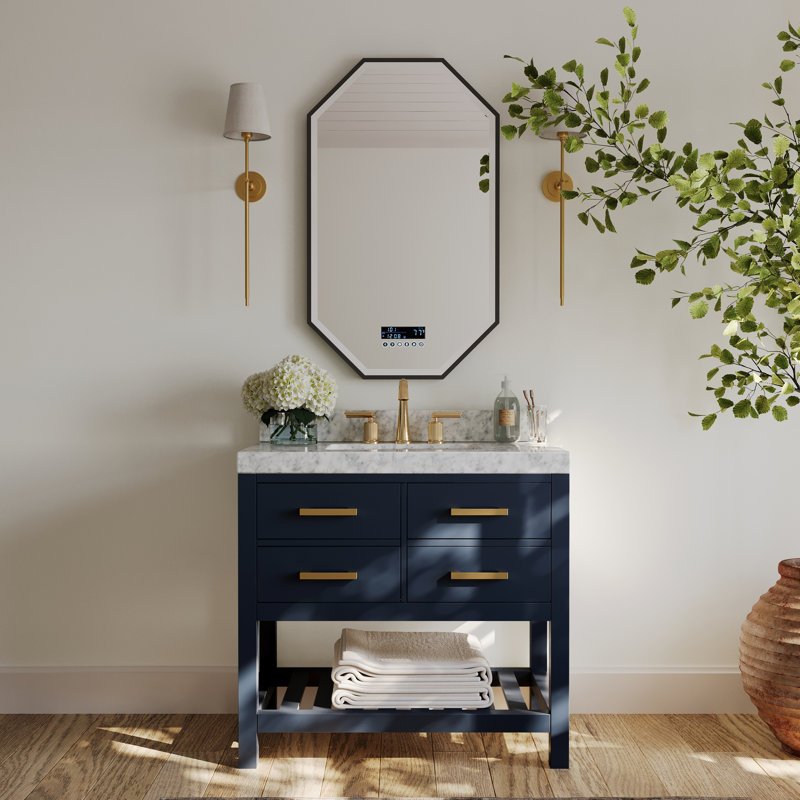 Elizabeth 36'' W Single Vanity, Heritage Blue | Brushed Gold