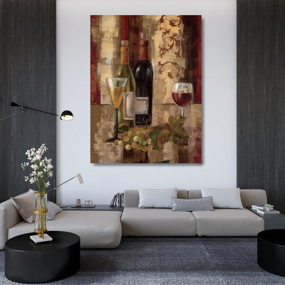 «Red Barrel Studio® Vassileva, Silvia», art sur toile tendue avec châssis: Graffiti et vin III