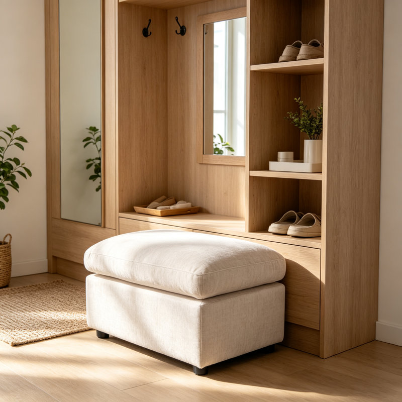 Repose-pieds modulaire modulaire beige, Beige