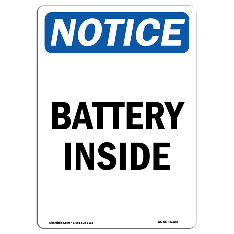 Battery Inside Sign