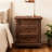 24" Farmhouse Nightstand With Charging Station With 3 Drawers Storage, Wood Side Table,End Table-1548129539