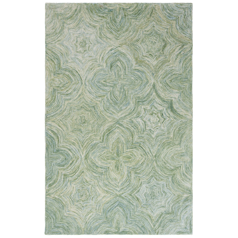 Abhithi Hand Tufted Wool/Cotton Solid Color Rug in Gray, Rectangle 5" x 8"