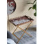 Plateau 23,5 x 15,5 x 24 po en MDF brun avec motif de cygne blanc et base en fer