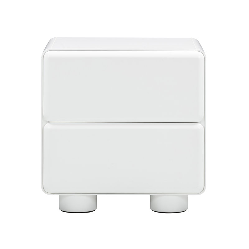 Table de chevet 2 tiroirs Kamio, Blanc