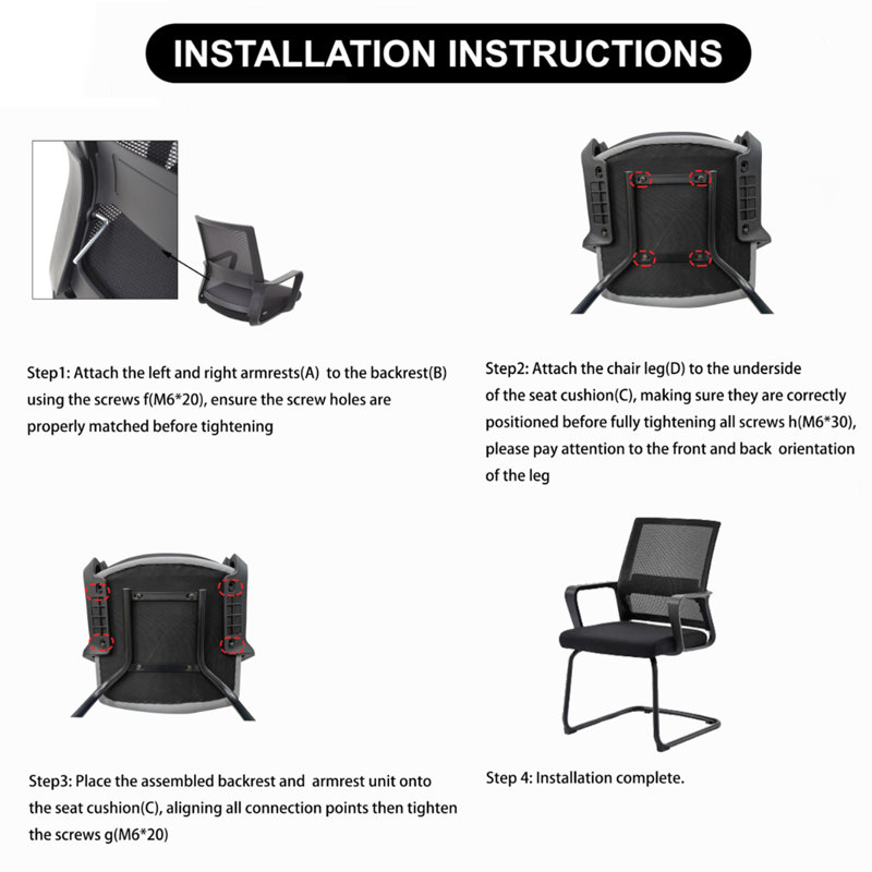 Mesh Back Conference Chairs with Arms and Metal Sled Base, Set of 2, Black