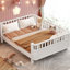 Lit double en bois blanc pour et, clôture avec tête - pied, rails amovibles, différentes utilisations peuvent être utilisées comme lit de jour