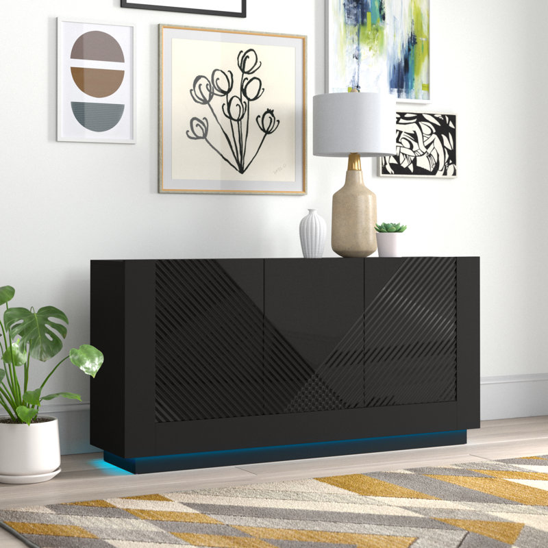 Table buffet de 63 po Attenweiler, Noir