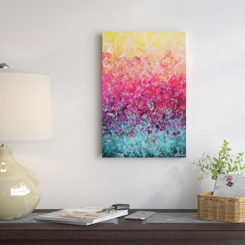 Euphoria, impression sur toile tendue, H 26 po x l 18 po x P 1,5 po, Toile avec cadre noir, Pas de tapis