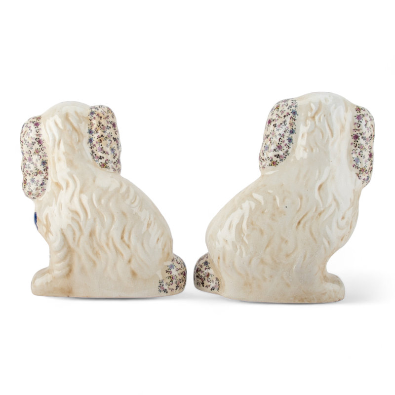 Porcelain Staffordshire Dog Figurines Pair