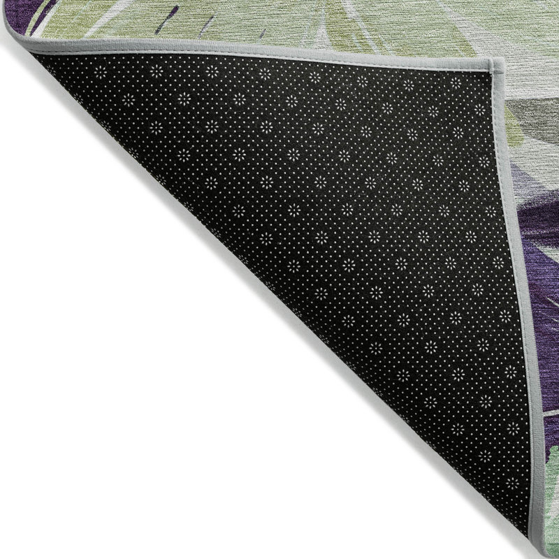 Machine Washable Indoor/Outdoor Claudian ACN1485 Purple Rug, Rectangle 1'8" x 2'6"