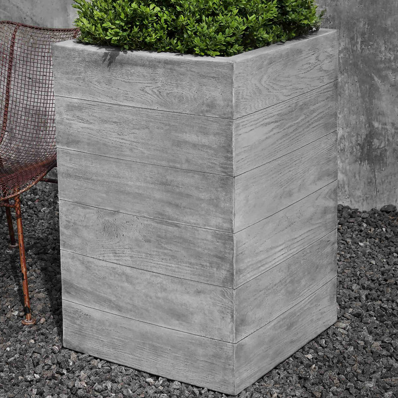Chenes Brut Handmade Planter, Graystone, 33.5" H x 22.5" W x 22.5" D