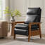 Fauteuil inclinable honorano en cuir végétalien Mid-Century moderne avec structure en bois massif-825487358
