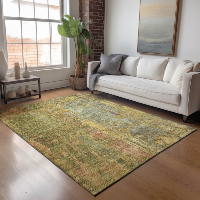 Machine Washable Indoor/Outdoor Kaczor ACN2236 Abstract Rug, Rectangle 5' x 7'6"