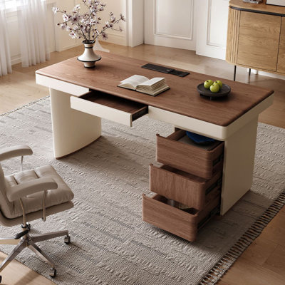 Bureau moderne et simple avec bibliothèque