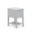 Ensemble de chambre à coucher 2 pièces - Lit très grand capitonné à boutons - Tête de lit tapissier en tissu de velours blanc lin et table de chevet au fini gris urbain-879351922-879351932