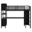 Lit mezzanine en métal avec garde-robe et bureau en L, avec cubes de rangement et tablettes-1856731379