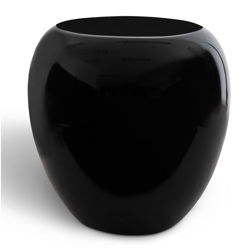 River Stone Side Table, Gel Coat Black