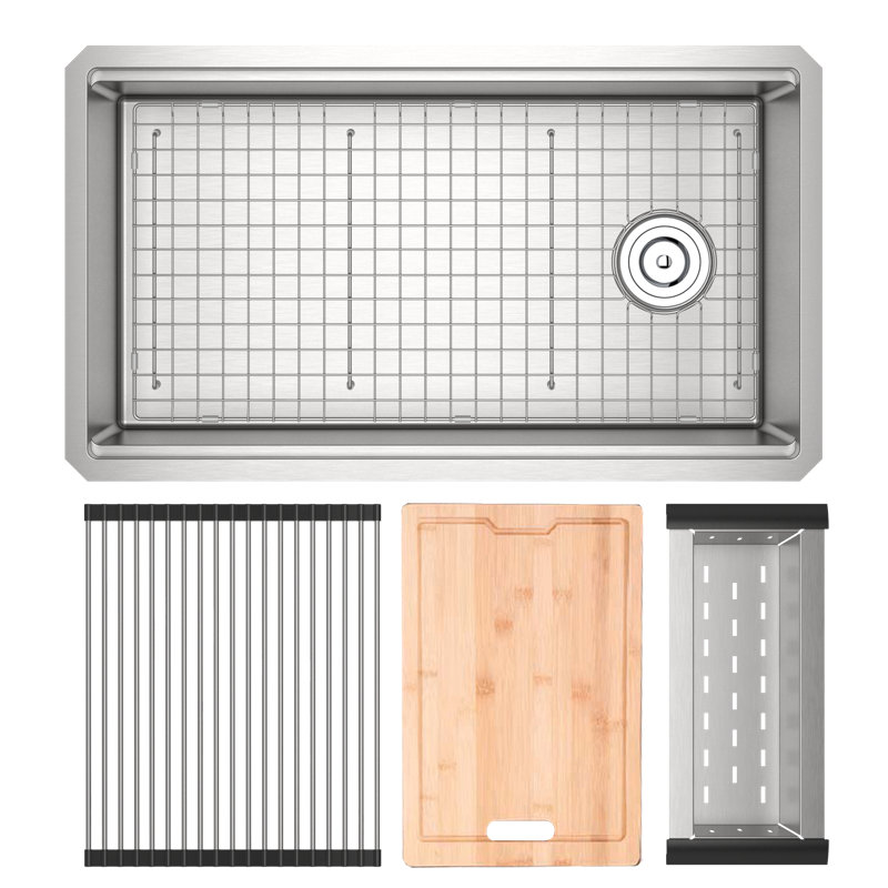 Évier de cuisine en acier inoxydable 33 po Cuminario avec accessoires haut de gamme