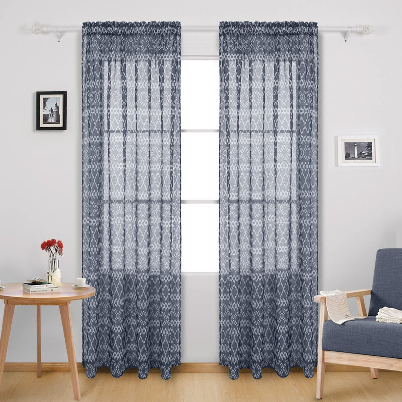 Sheer Curtain Pair, Brown, 21" W x 95" L