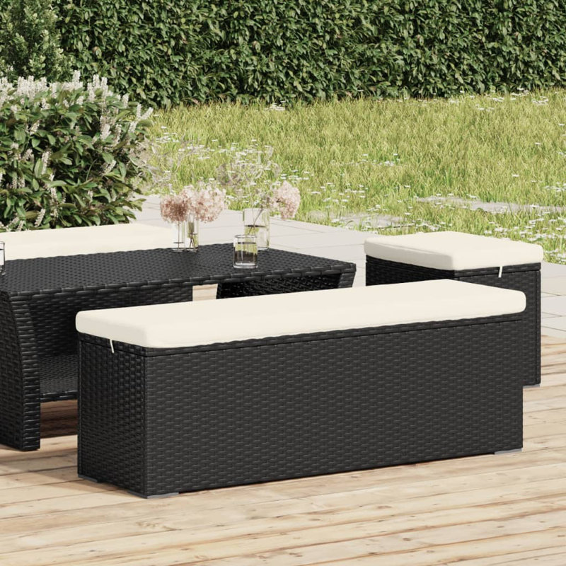 Metal Outdoor Bench, Black