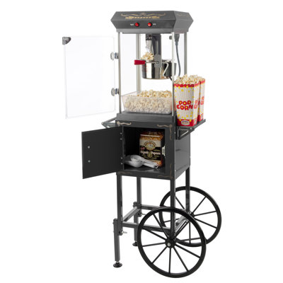 Great Northern 6oz Popcorn Maker Cart, Black