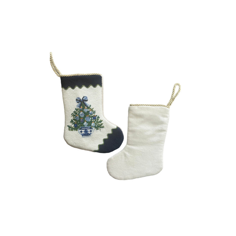 The Holiday Aisle Chinoiserie Tree Needlepoint Stocking