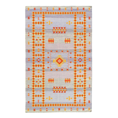 Southwestern Area Rug in Light Blue