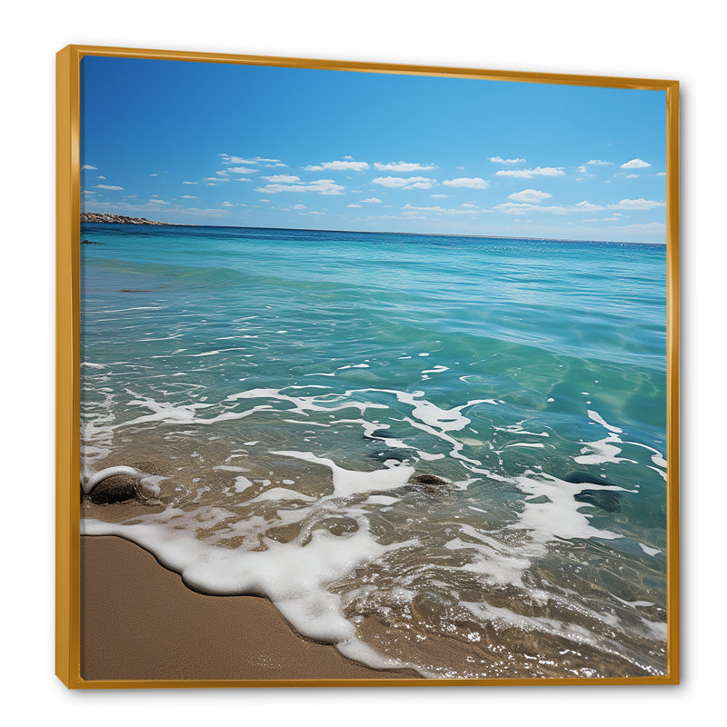 «Ocean Beach Serenity» sur impression sur toile, H 24 po x l 24 po x P 1 po, Cadre flottant doré