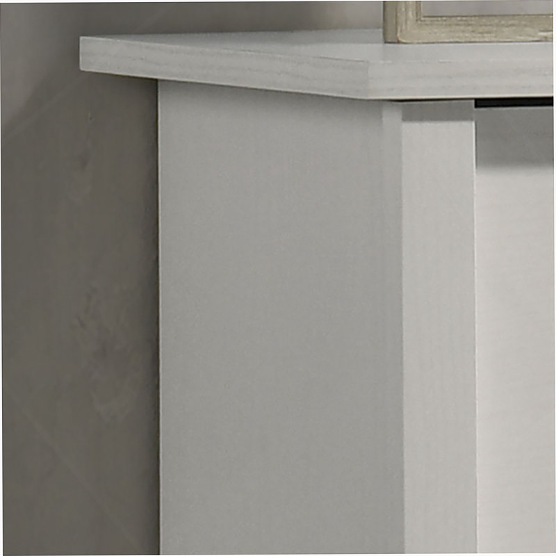 Commode 4 tiroirs avec poignées en métal, Blanc