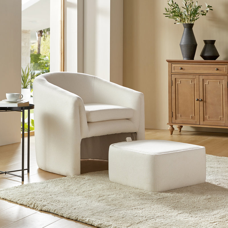 Upholstered Armchair, White