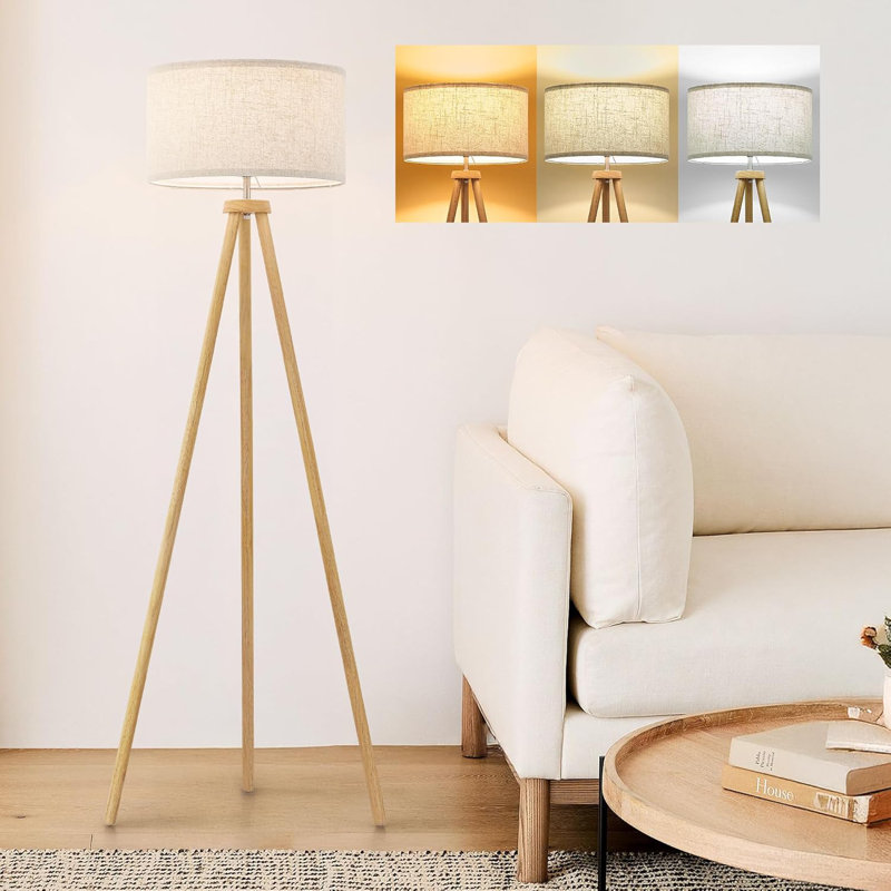 Lampe trépied Nordic Wood, Naturel
