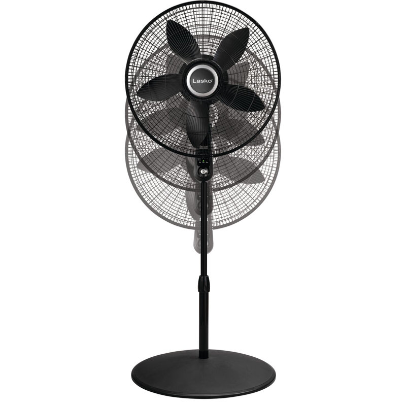 20" Black Oscillating Remote Controlled Adjustable Height Floor Fan