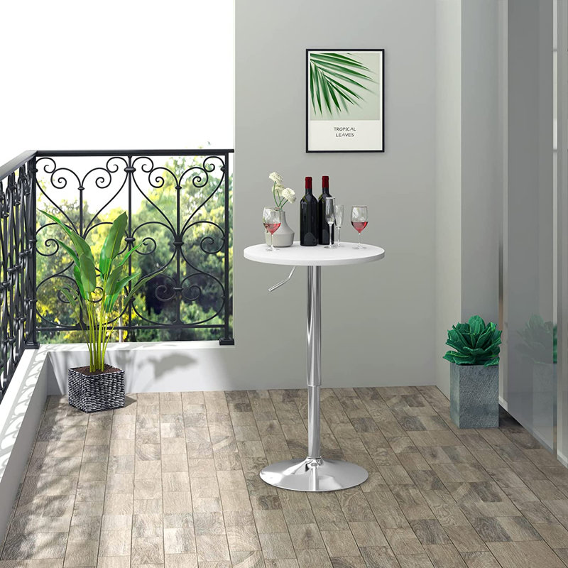 Giulio Round Metal Base Dining Table, Silver