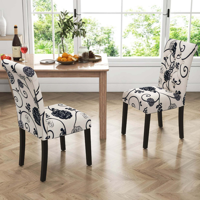 Set Of 2 Tufted Dining Parsons Chair