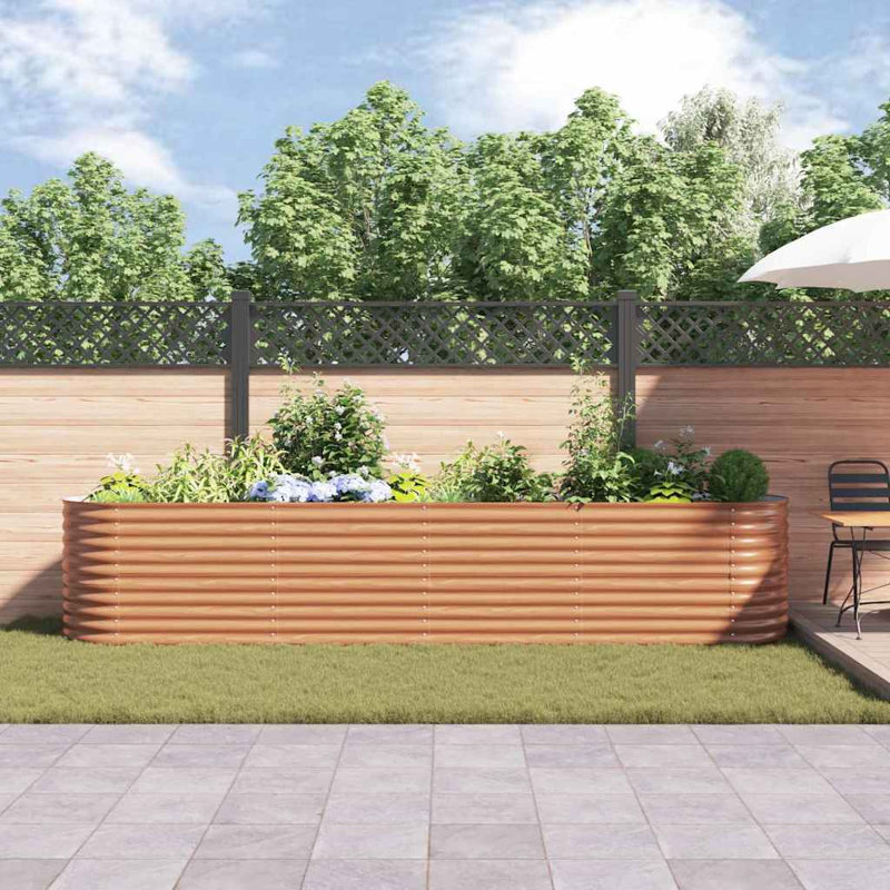 Garden Raised Bed Outdoor Planter Flower Plant Stand Galvanised Steel, 81cmH x 400cmW x 80cmD