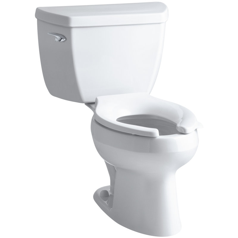 Wellworth Classic Two-Piece Elongated 1.0 GPF Toilet with Pressure Lite Flushing Technology, Less Seat, Left-Hand, White, No