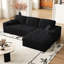 Siège en velours côtelé 114,5 pi avec fonction inclinable et siège réversible de 114,5 pi, configuration 2 en 1, configuration en forme de L, coussin confortable à trois cols, deux coussins décoratifs, éponge modulaire à rebond lent