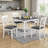 Chicraft Modern 5-Piece Dining Table Set with Solid Wood Frame and Waterproof Top-120147044-120147041-120147046