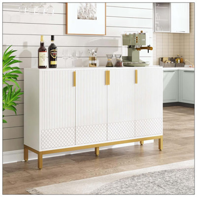 Buffet de luxe avec portes géométriques et rangement