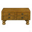 Table basse rectangulaire unie pour le salon, table basse de 40 pouces à 4 tiroirs, table de thé avec centre de table et pieds décoratifs à rivets. Assemblage facile-609941292