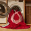Tapis rouge moderne et contemporain lavable à la machine Andrus Valentines - reliure rouge-34627151